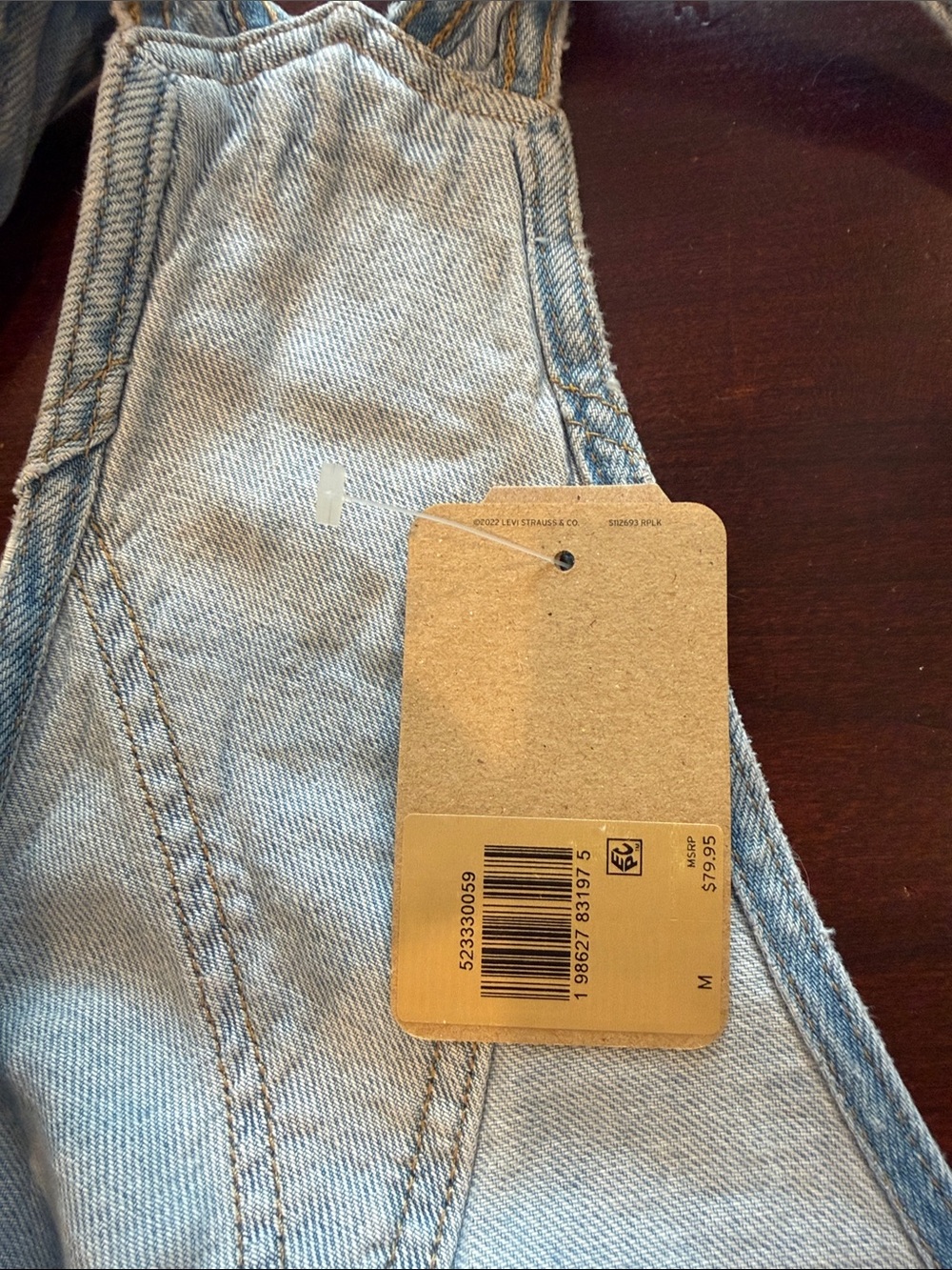 Levi's Light Blue Denim Short Overalls - Picture 2 of 2